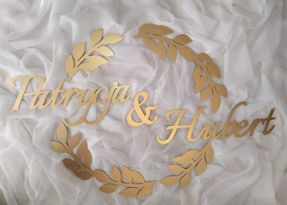 Wieniec na ściankę weselną wzór "Listki"