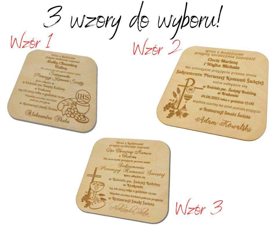 Zaproszenie na Komunię Świętą 3 wzory!